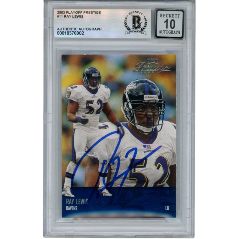 Ray Lewis Autographed 2003 Presige Xtra Points #11 Trading Card Beckett 53002