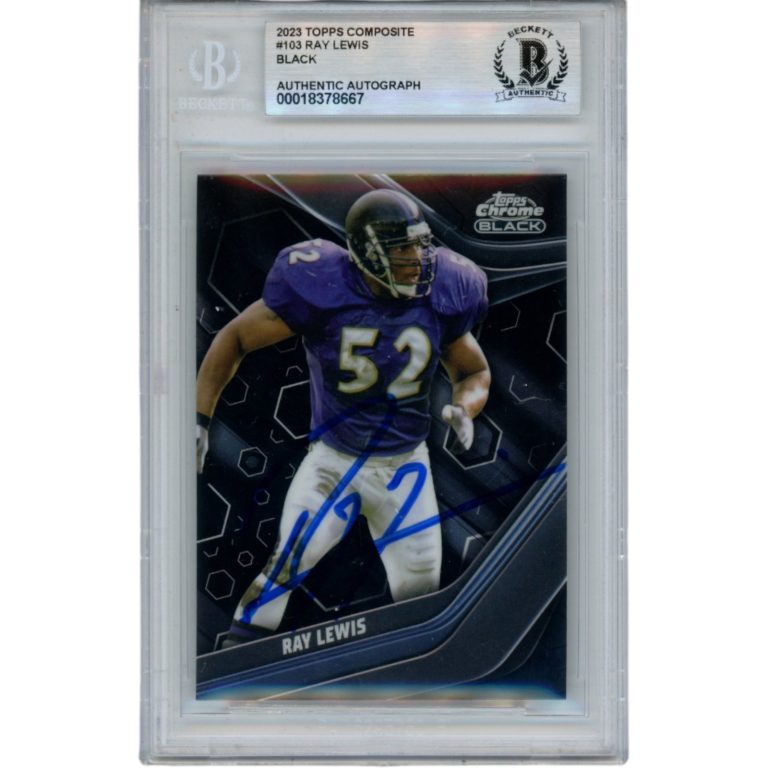 Ray Lewis Autographed 2023 Topps Composite #103 Trading Card Beckett 53010