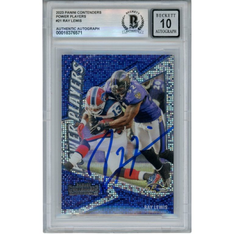Ray Lewis Autographed 2023 Contenders Power Play #21 Trading Card Beckett 53048