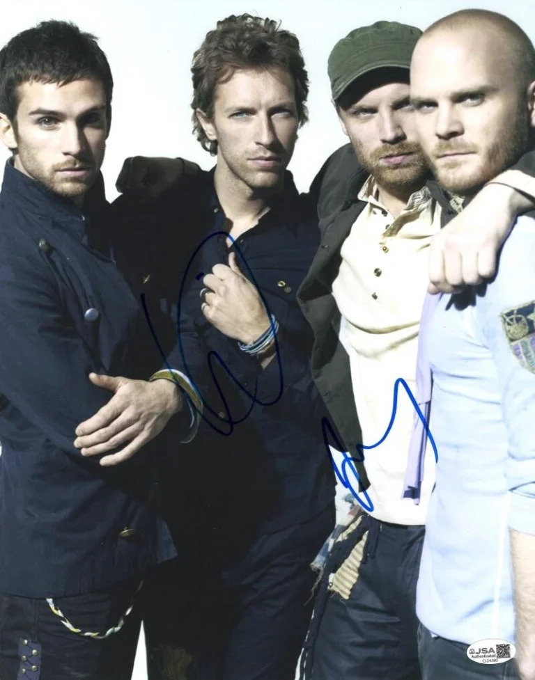 Jonny Buckland & Will Champion Signed Autograph 11x14 Photo  Coldplay w/ JSA COA