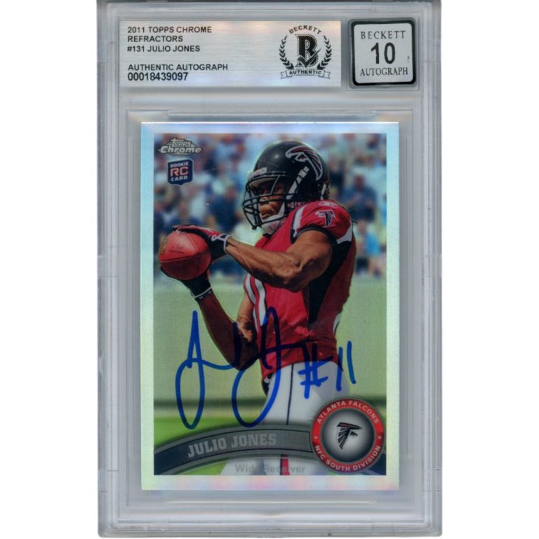 Julio Jones Autographed 2011 Topps Chrome 131 Trading Card 10 Slab Beckett 53382