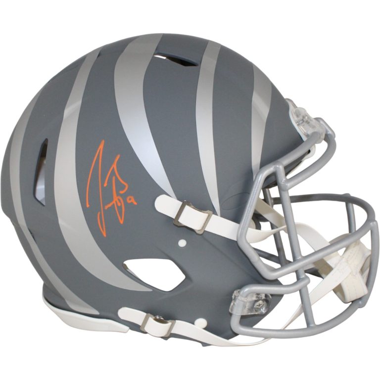 Joe Burrow Autographed Cincinnati Bengals Authentic Slate Helmet Fanatics 53588