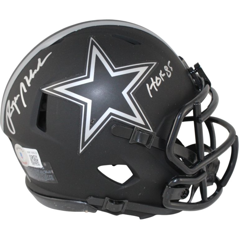 Roger Staubach Autographed Dallas Cowboys Eclipse Mini Helmet HOF Beckett 53675