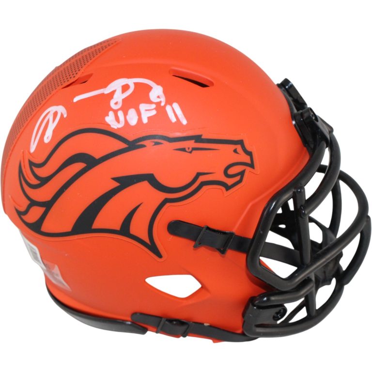 Shannon Sharpe Autographed Denver Broncos Rave Mini Helmet HOF Beckett 53669