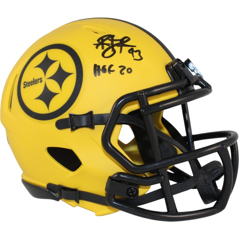 Troy Polamalu Autographed Pittsburgh Steelers Rave Mini Helmet HOF Beckett 53657