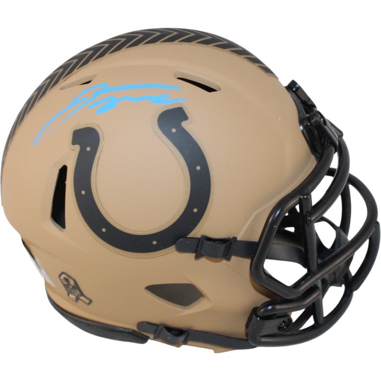 Jonathan Taylor Autographed Indianapolis Colts 23 STS Mini Helmet Fanatics 53679