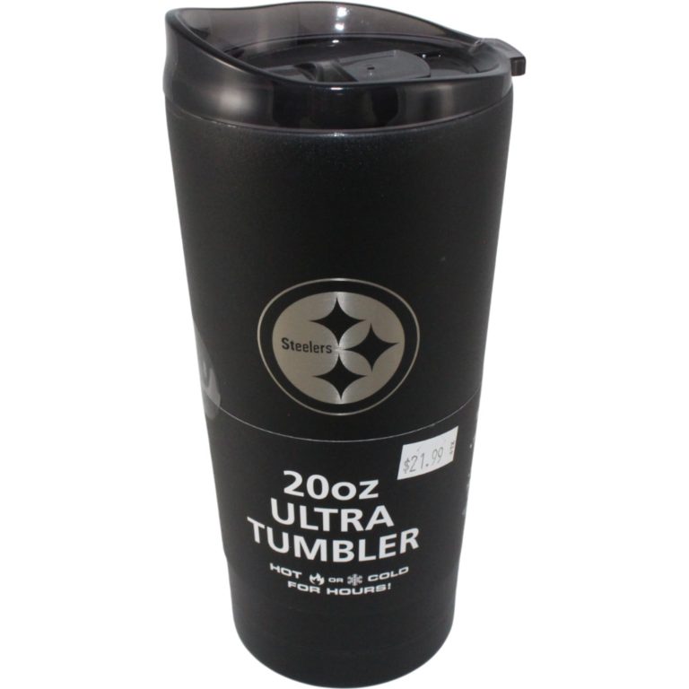 Pittsburgh Steelers NFL Drinkware 20 Ounce Black Powder Insulated Tumbler 34841