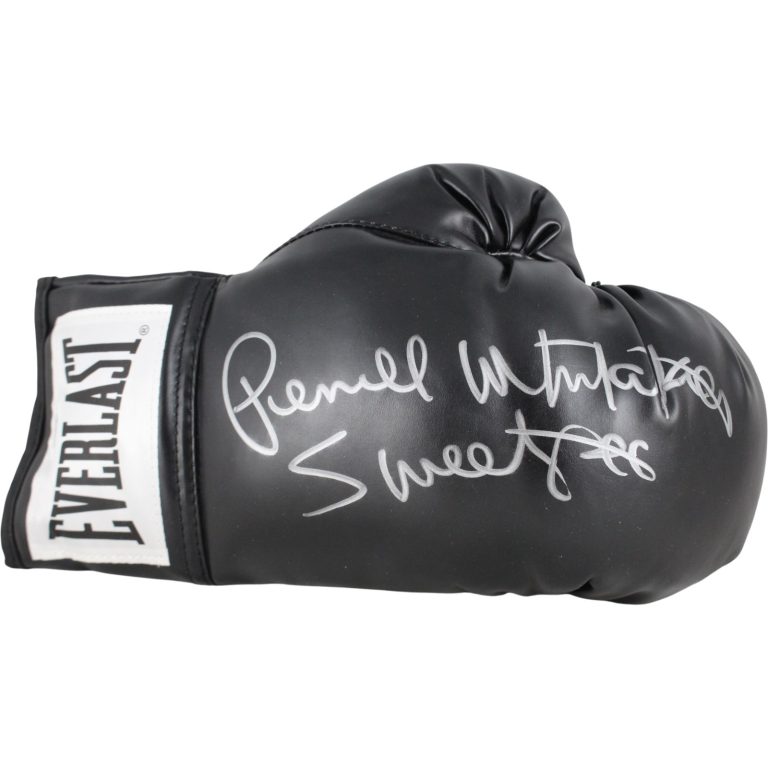 Pernell Sweat Pea Whitaker Autographed Black Everlast R Boxing Glove JSA 53563