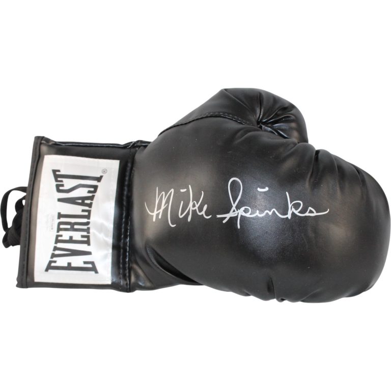 Michael Spinks Autographed/Signed Black Everlast Right Boxing Glove JSA 53562