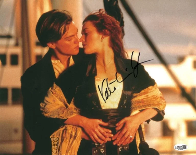 Kate Winslet Signed Autograph 11x14 Photo w/ Leonardo Dicaprio in Titanic JSA