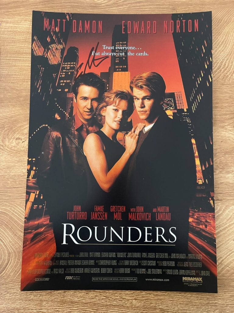 * EDWARD NORTON * signed 12x18 poster * ROUNDERS * COA *