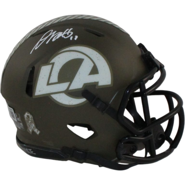 Davante Adams Autographed Los Angeles Rams 22 STS Mini Helmet Beckett WIT 55037