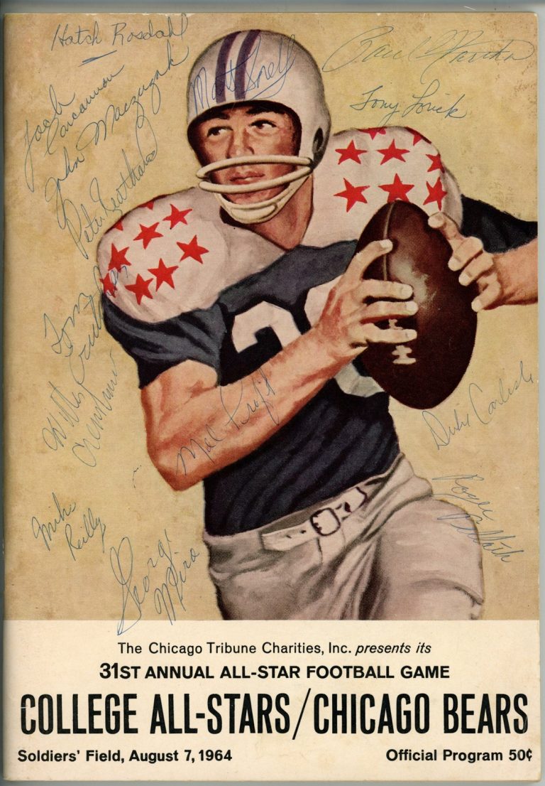 Duke Carlisle Tom Crutcher +12 Signed 1964 College All Stars Magazine JSA 55104