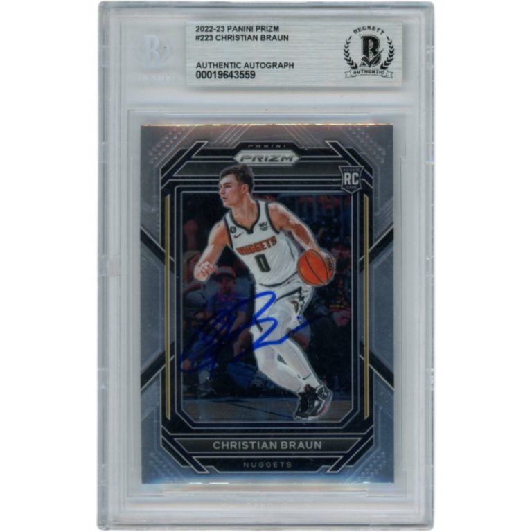 Christian Braun Autographed 2022 Prizm #223 Slabbed Trading Card Beckett 52709
