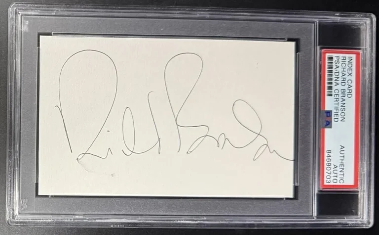 Richard Branson Virgin Signed Autograph PSA/DNA Slabbed Encapsulated 3x5 Card