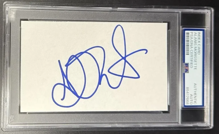 Alanis Morissette Signed Autograph PSA/DNA Slabbed Encapsulated 3x5 Card COA