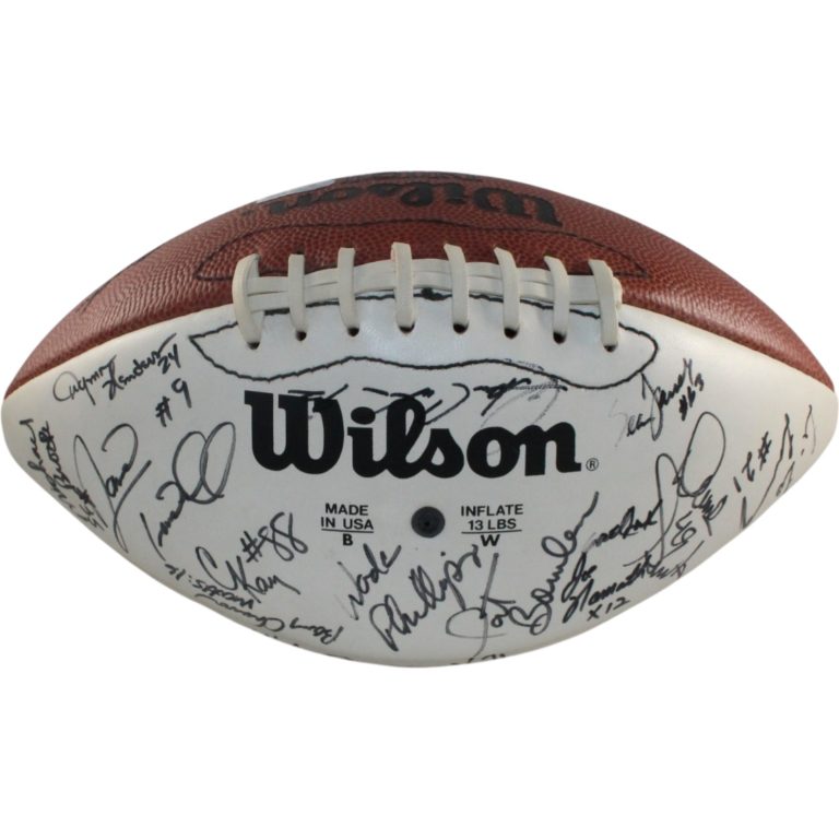 Bowlen Namath Elway Reeves +39 Signed Denver Broncos Football Beckett 55436