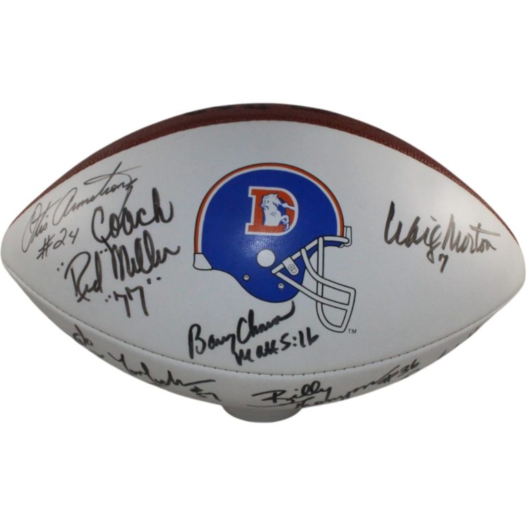 Red Miller Jackson +13 Signed Denver Broncos 1977 Team Football Beckett 55437