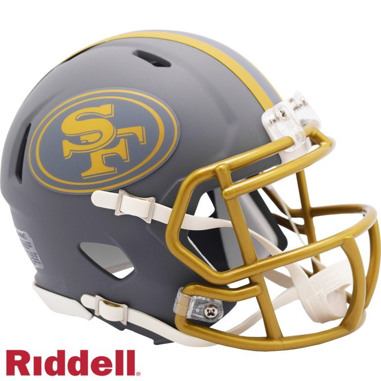 San Francisco 49ers Slate Riddell Mini Helmet New In Box 42150