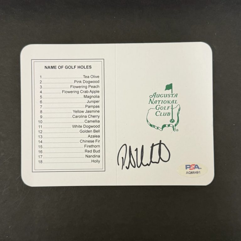 Peter Uihlein Signed Masters Golf Scorecards Photo PSA Autographed