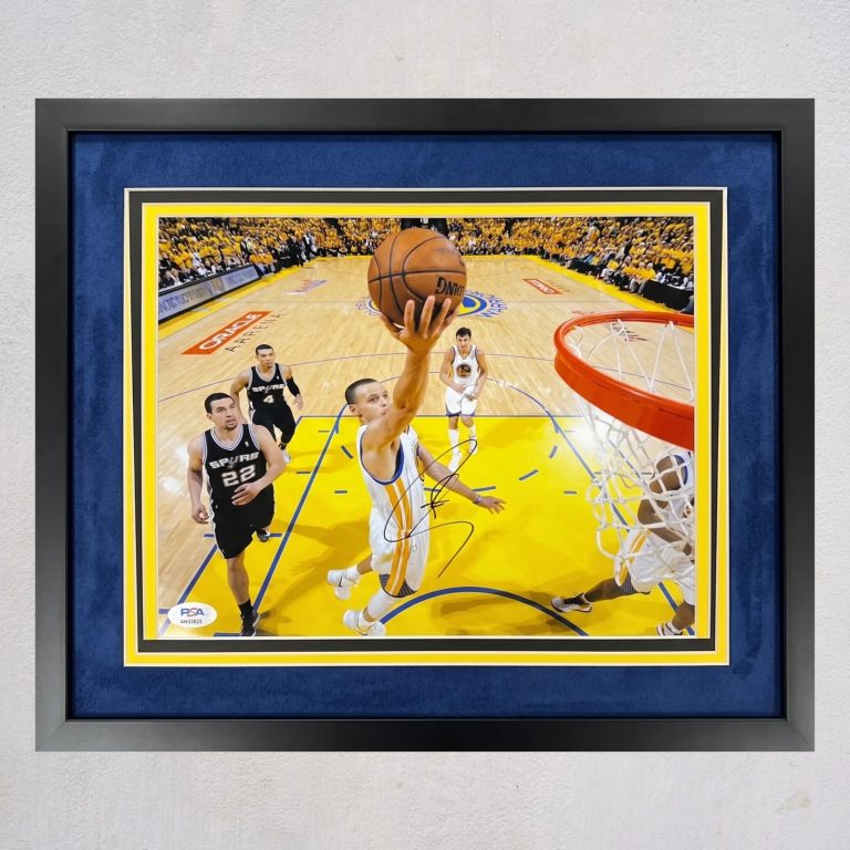 Stephen Curry Golden State Warriors Signed 11x14 Custom Framed Photo PSA