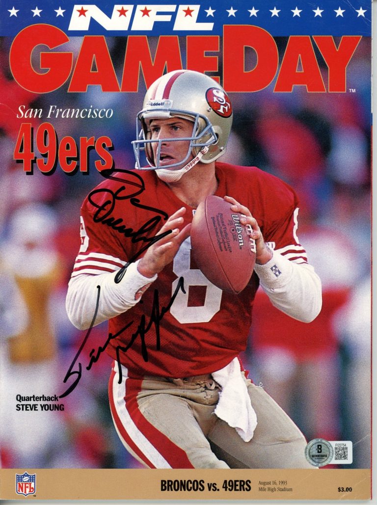 Frank Gifford Dan Dierdof Signed San Francisco 49ers Magazine Beckett 55767