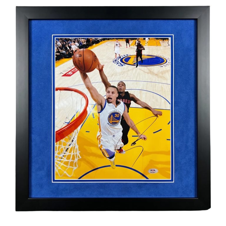 Stephen Curry Golden State Warriors Signed 11x14 Custom Framed Photo PSA