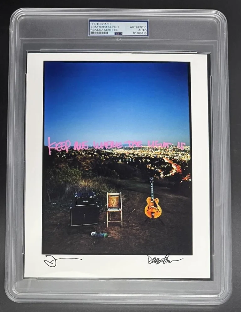 John Mayer Signed Autograph Photo w/ Handwritten Gravity Lyrics PSA/DNA COA