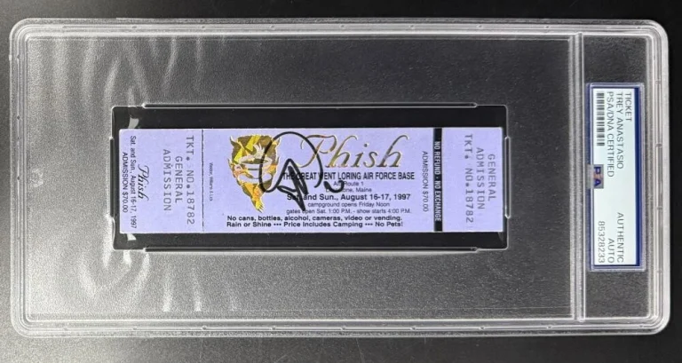 Trey Anastasio Phish Signed Autograph Air Force 1997 Pollock Ticket PSA/DNA PTBM
