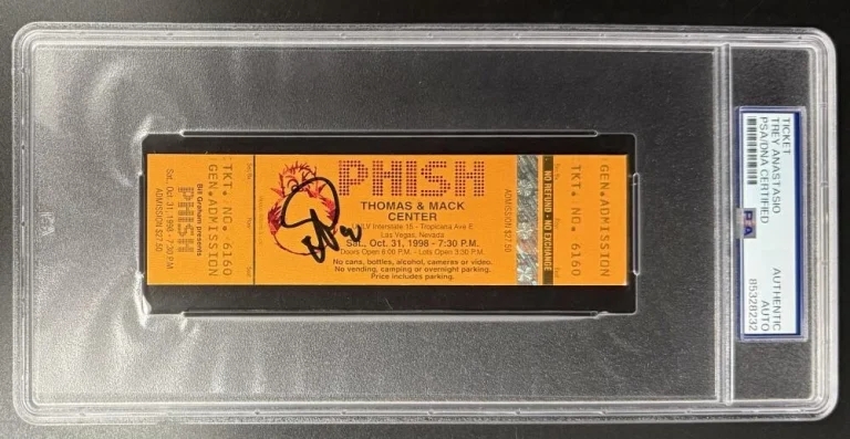Trey Anastasio Phish Signed Autograph Halloween 1998 Pollock Ticket PSA/DNA PTBM