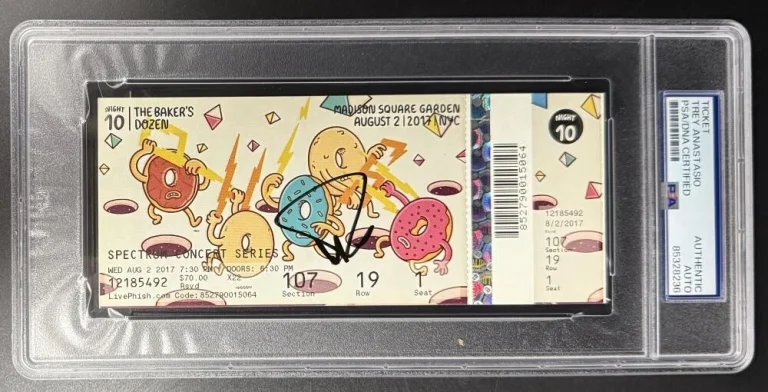 Trey Anastasio Phish Signed Autograph Bakers Dozen NYC Ticket PSA/DNA Holes PTBM