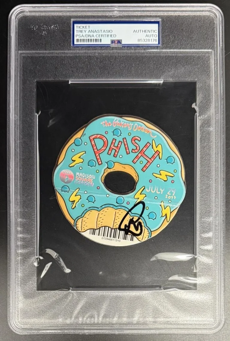 Trey Anastasio Phish Signed Autograph Bakers Dozen MSG Rare Donut Ticket PSA/DNA