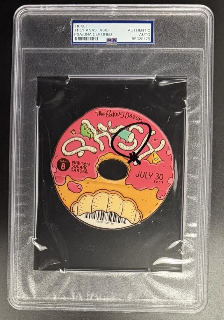 Trey Anastasio Phish Signed Autograph Bakers Dozen Jimmies Donut Ticket PSA/DNA