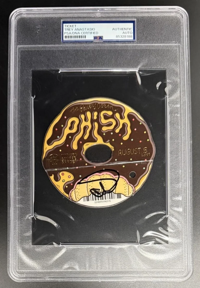 Trey Anastasio Phish Signed Autograph Boston Cream Bakers Donut Ticket PSA/DNA