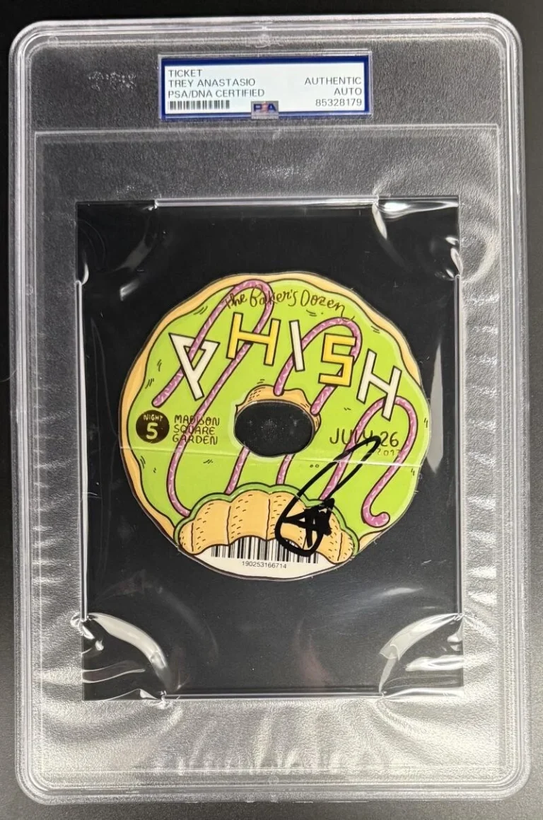 Trey Anastasio Phish Signed Autograph Bakers Dozen Powered Donut Ticket PSA/DNA