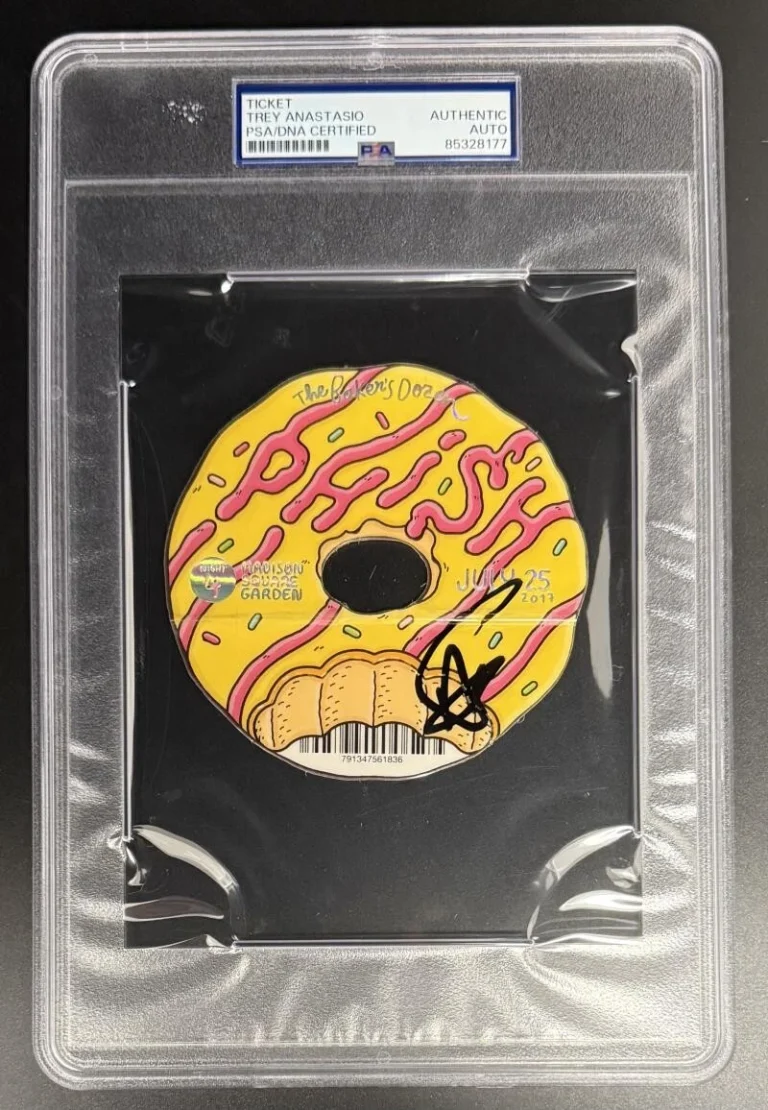 Trey Anastasio Phish Signed Autograph Bakers Dozen Jam Fill Donut Ticket PSA/DNA