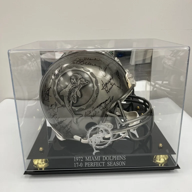 Beautiful 1972 Miami Dolphins Super Bowl Champs Team Signed Pewter Helmet JSA