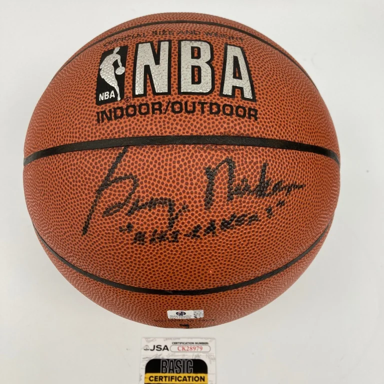 George Mikan Signed Spalding NBA Basketball JSA COA