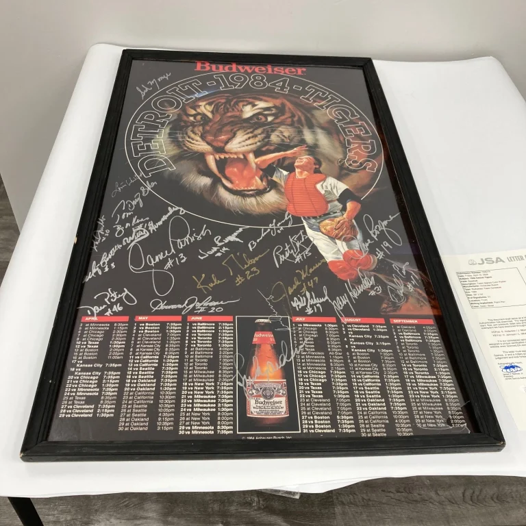 1984 Detroit Tigers World Series Champs Team Signed 14x28 Budweiser Photo JSA
