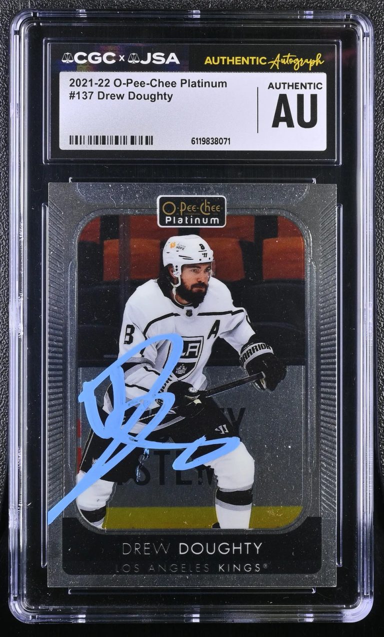 Drew Doughty 2021-22 O-Pee-Chee Platinum #137 Signed Card CGC Auth JSA Auto Auth