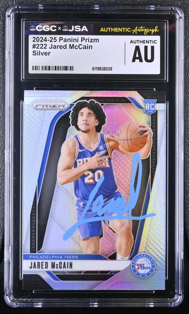 Jared McCain 2024-25 Panini Prizm Silver#222 Signed Card CGC Auth JSA Auto Auth