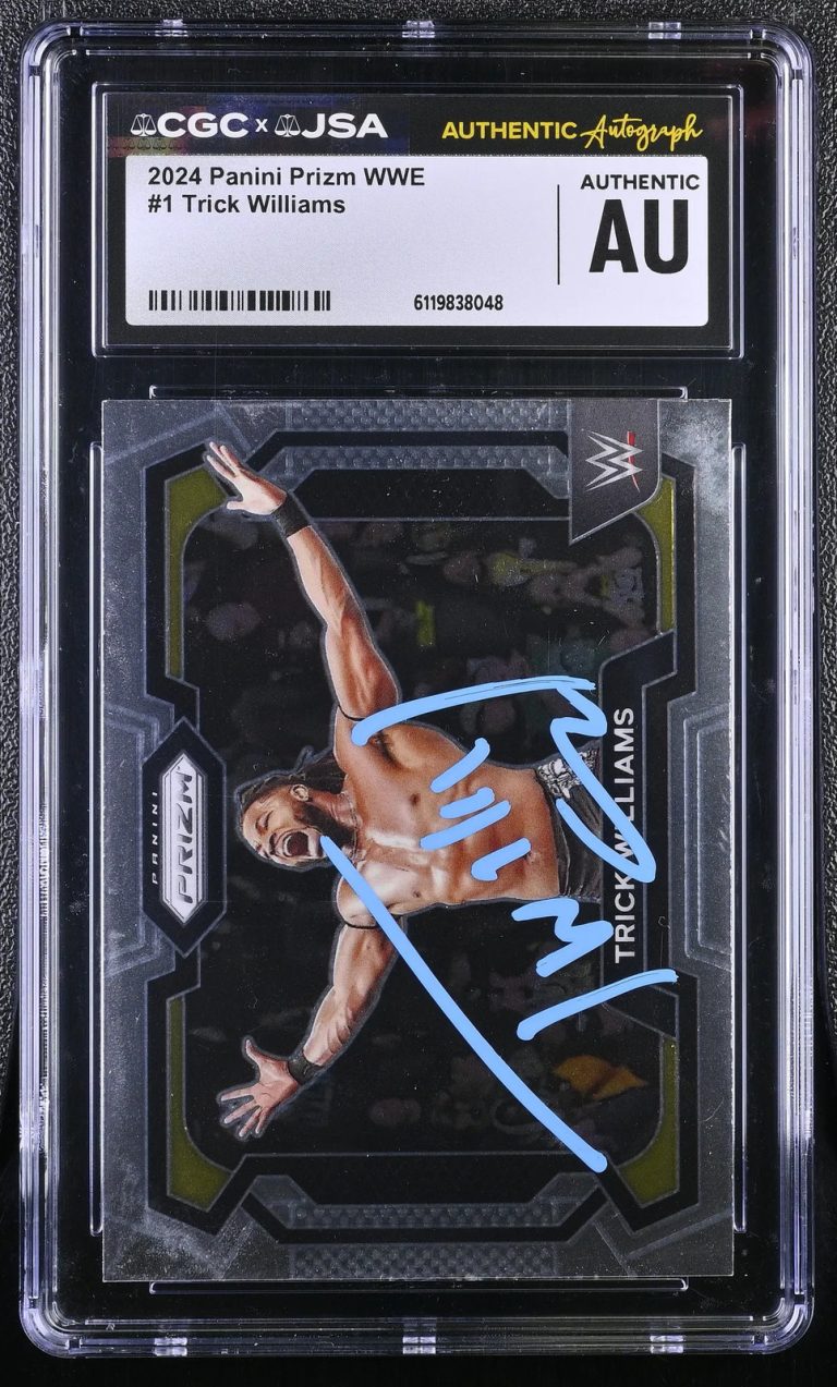 Trick Williams 2024 Panini Prizm WWE #1 Signed Card CGC Authentic JSA Auto Auth