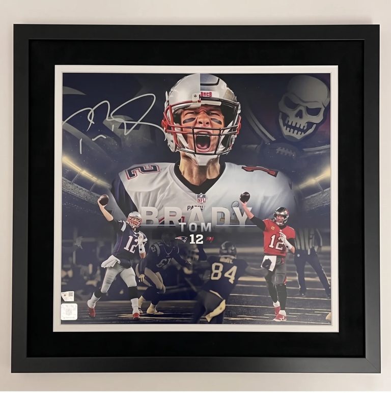 Tom Brady Signed New England Patriots 16x20 Custom Framed Photo Fanatics Autogra