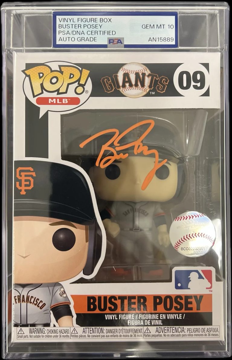 Buster Posey Signed Baseball #09 Funko Pop PSA Auto 10 Encapsulated Autographed