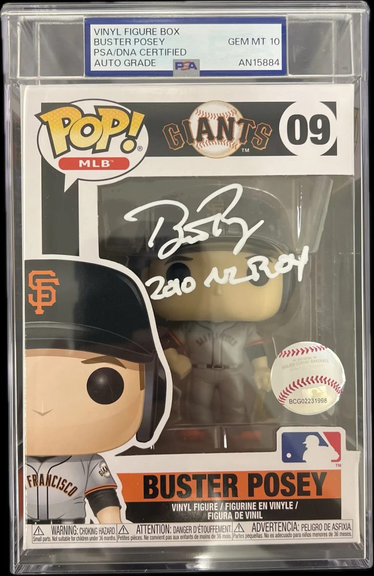 Buster Posey Signed Baseball #09 Funko Pop PSA Encapsulated Autographed