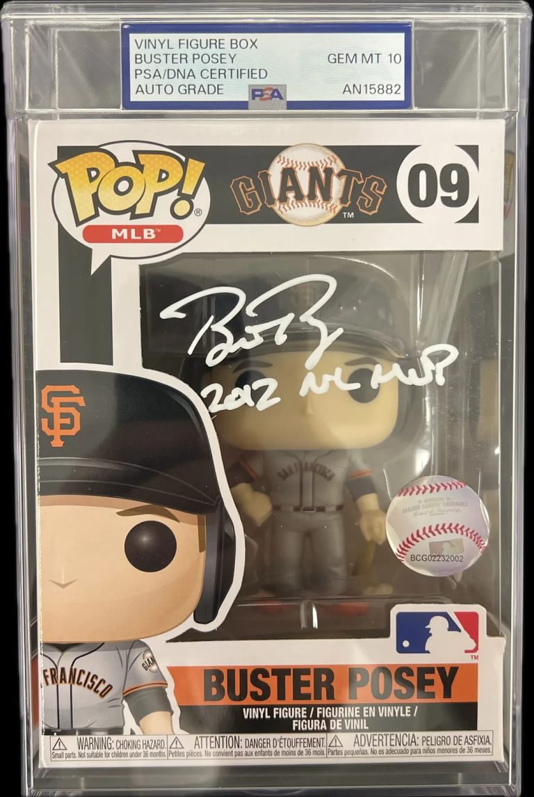 Buster Posey Signed Baseball #09 Funko Pop PSA Encapsulated Autographed