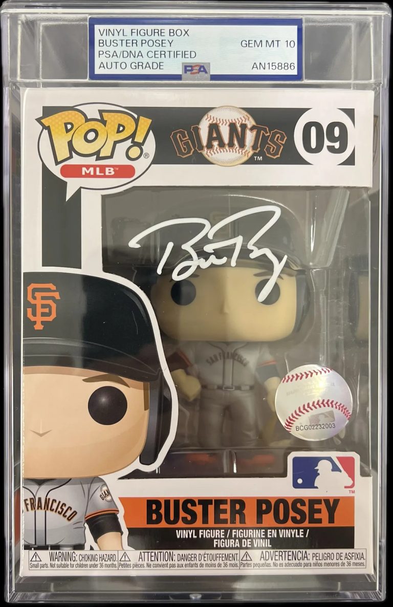 Buster Posey Signed Baseball #09 Funko Pop PSA Encapsulated Autographed
