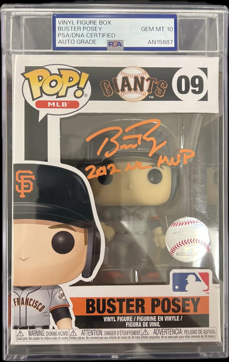 Buster Posey Signed Baseball #09 Funko Pop PSA Encapsulated Autographed