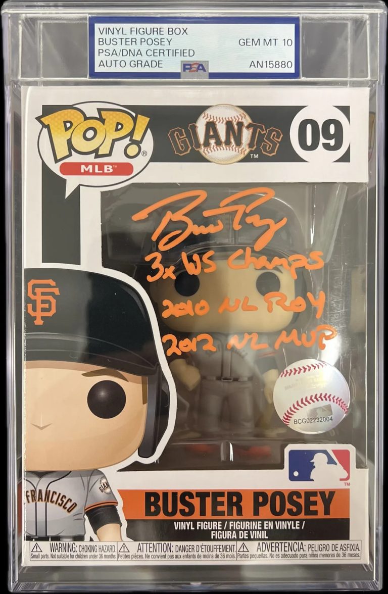 Buster Posey Signed Baseball #09 Funko Pop PSA Encapsulated Autographed