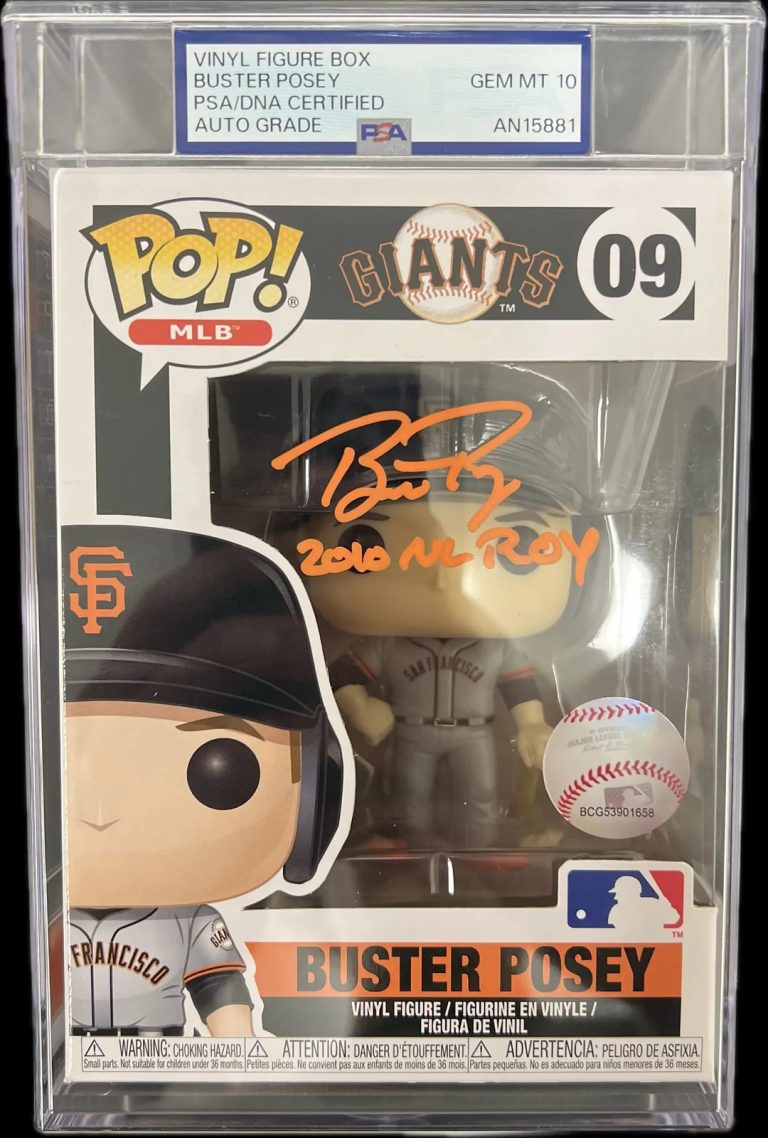 Buster Posey Signed Baseball #09 Funko Pop PSA Encapsulated Autographed